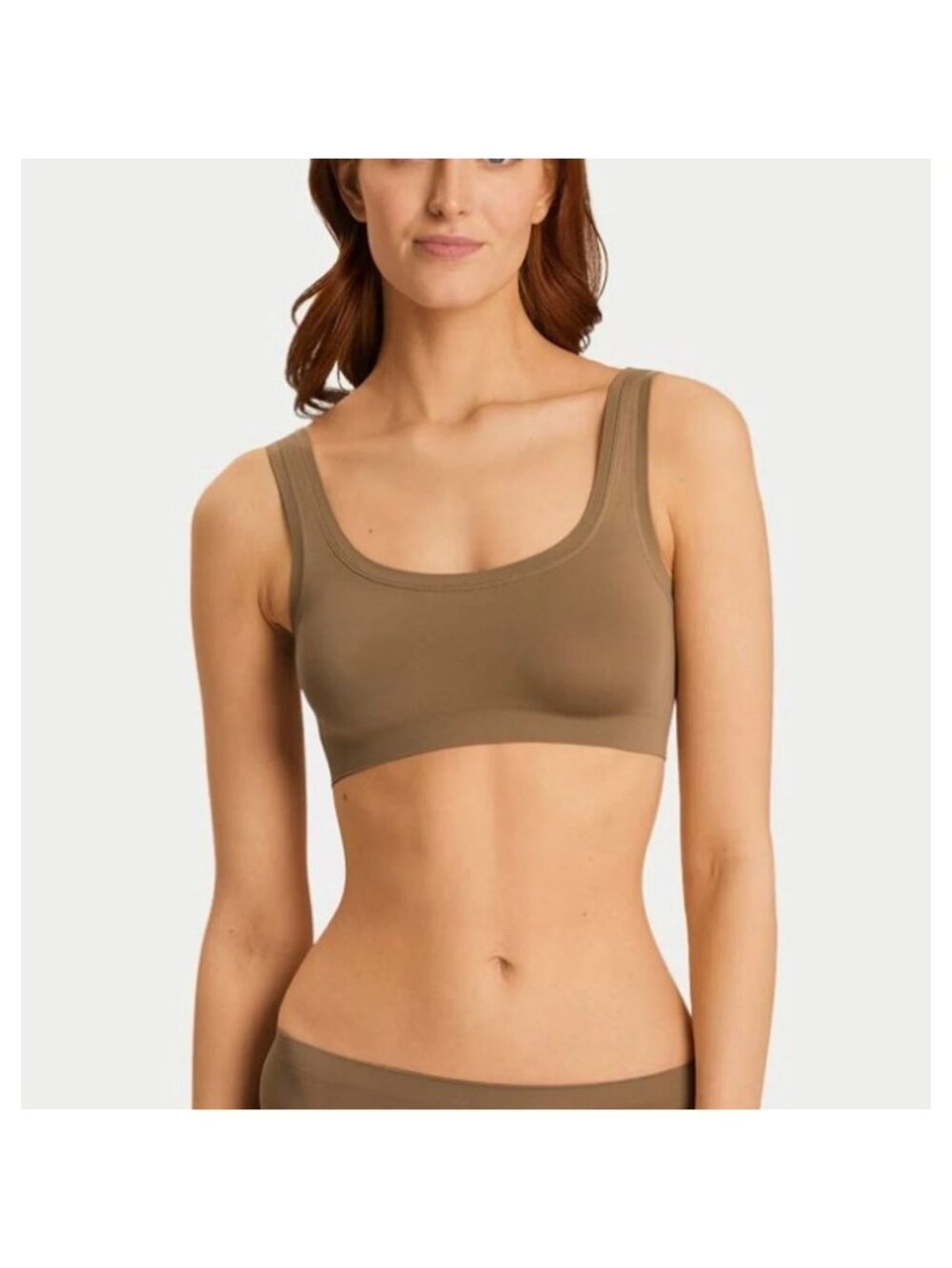 Hanro Touch Feeling Bralette L Mochaccino Scoop Crop Tank Top Soft NEW $125